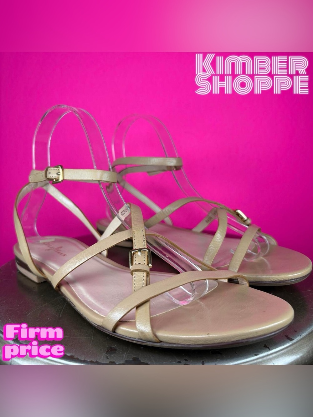 Cole Haan Tan Leather Strappy Gladiator Flat Sandal US 8.5 UK 6 EU 39